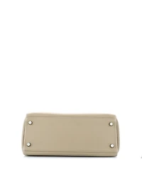 Pre-Owned HERMES Kelly 28 Handbag Brown Clemence with Palladium Hardware