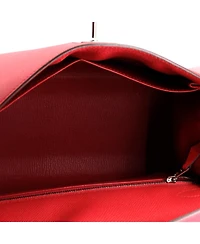 Pre-Owned HERMES Kelly Handbag Pink Epsom with Palladium Hardware