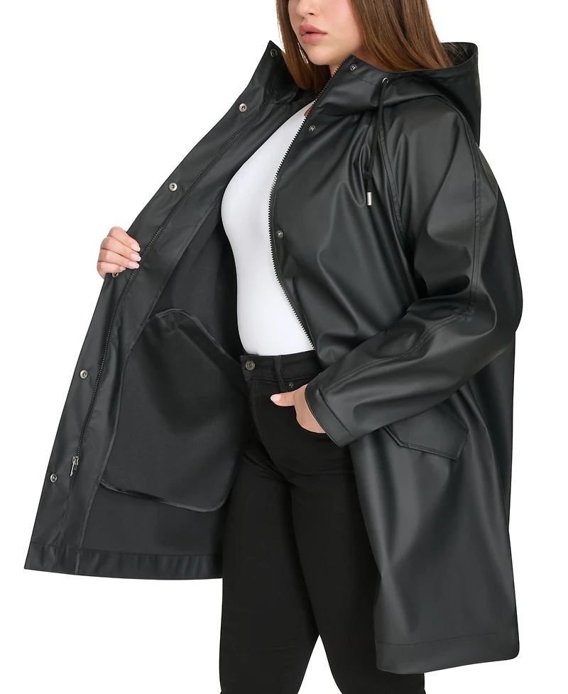 Levi's Plus Size Raglan-Sleeve Hooded Rain Jacket