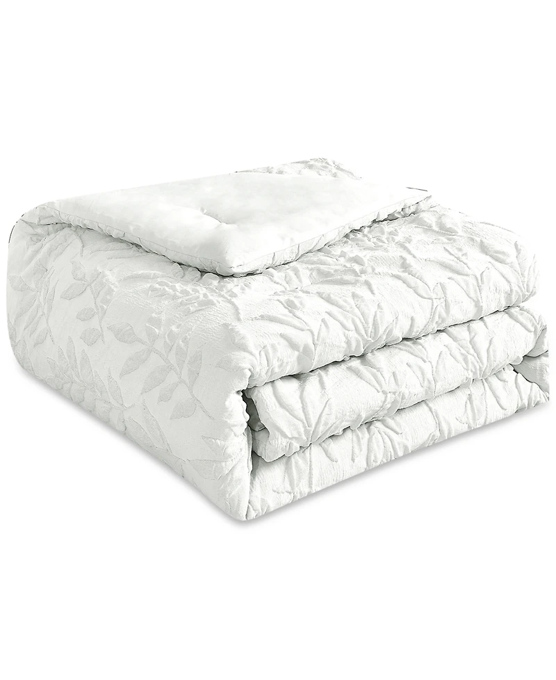 Rachel Roy Jacquard Puckered Botanical 3-Pc. Comforter Set, Twin