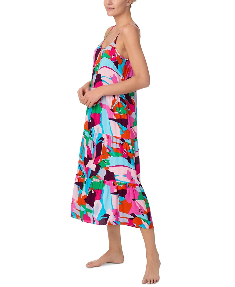 Sanctuary Women's Printed Tiered Midi Nightgown