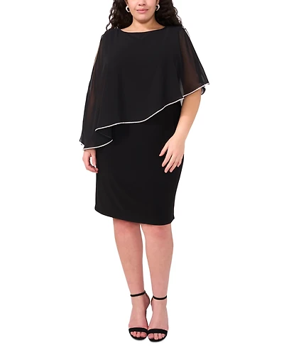 Msk Plus Size Capelet Shift Dress