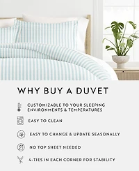 ienjoy Home Distressed Striped Pattern 3 Piece Duvet Cover Set, Full/Queen