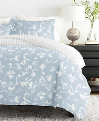 ienjoy Home Reversible Floral & Geometric Pattern piece Duvet Cover Set