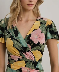 Lauren Ralph Lauren Women's Floral Stretch Jersey Surplice Dress