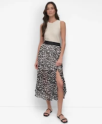 Dkny Women's Printed Chiffon Midi Skirt