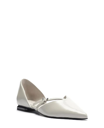 Schutz Women's Rue Buckle Pointed Toe Flats