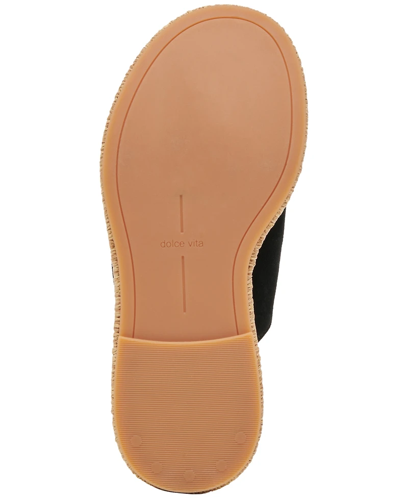 Dolce Vita Women's Witny Double-Buckle Raffia Platform Footbed Sandals