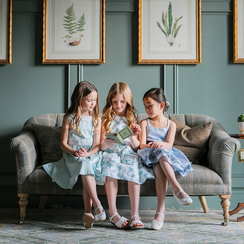 Hope & Henry Toddler Girls Heirloom Round Collar Sateen Party Dress with Embroidered Sash