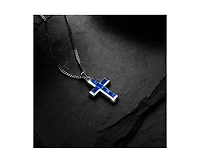 Vincero Men's Cross Pendant in 925 Sterling Silver with Rhodium Plating and Lobster Clasp