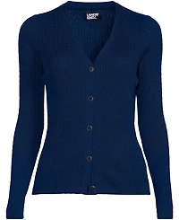 Lands' End Women's Drifter Baby Cable VNeck Cardigan Sweater - Set Top
