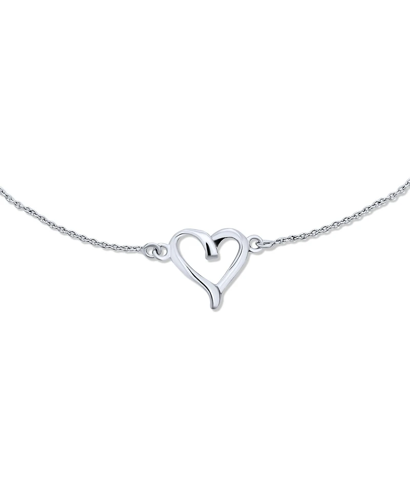 Bling Jewelry Delicate Heart Anklet Ankle Bracelet Sterling Silver 9-10 Inch Extender