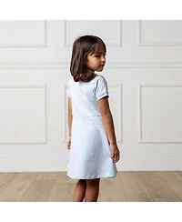 Hope & Henry Big Girls Short Sleeve French Terry Contrast Trim Dress