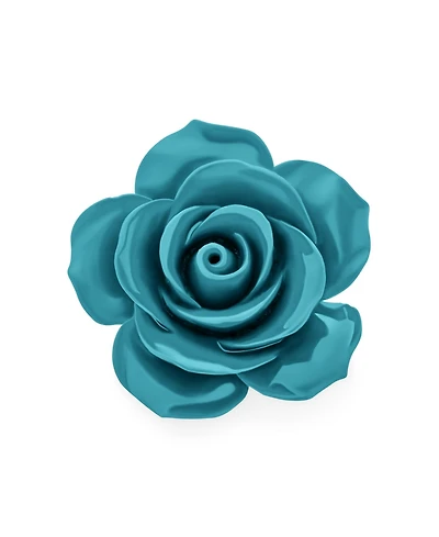 Bling Jewelry Romantic Floral Blooming 3D Carved Rose Brooche Pin Pink Blue Black White Red