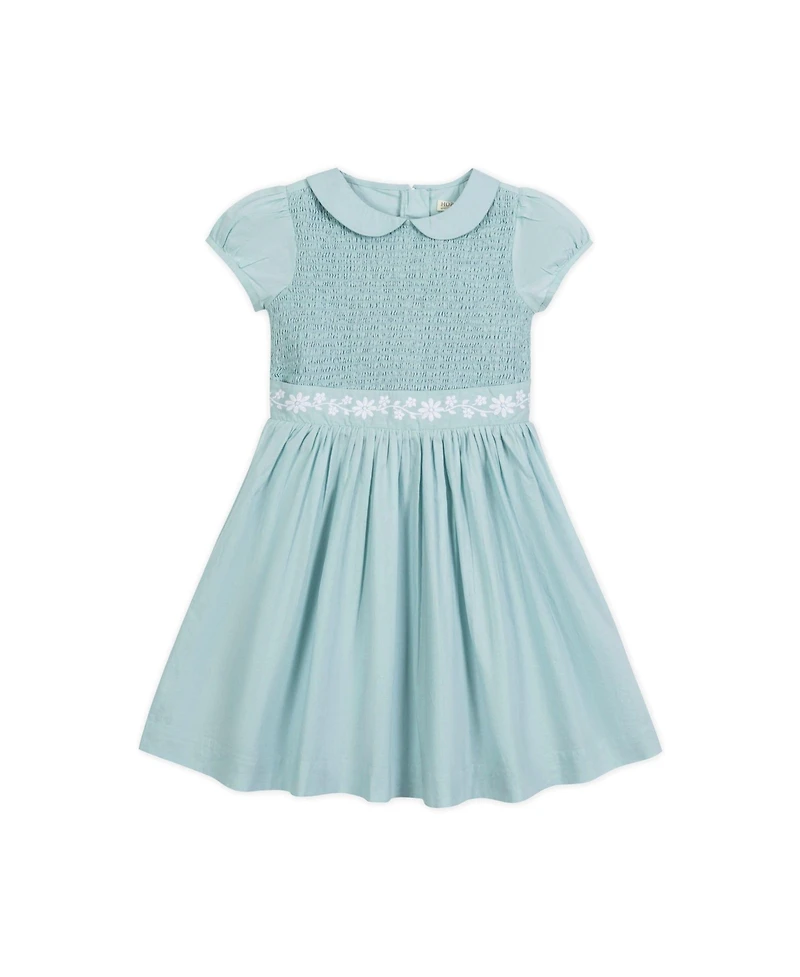 Hope & Henry Toddler Girls Puff Sleeve Smocked Party Dress with Peter Pan Collar