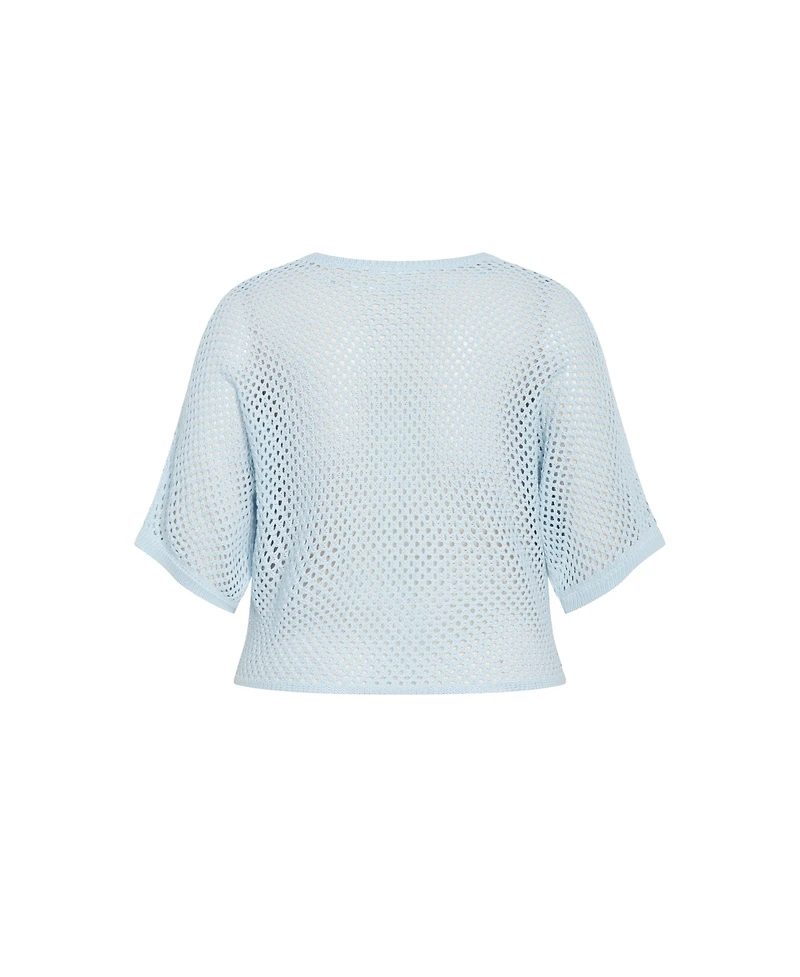Plus Crochet Knit Top
