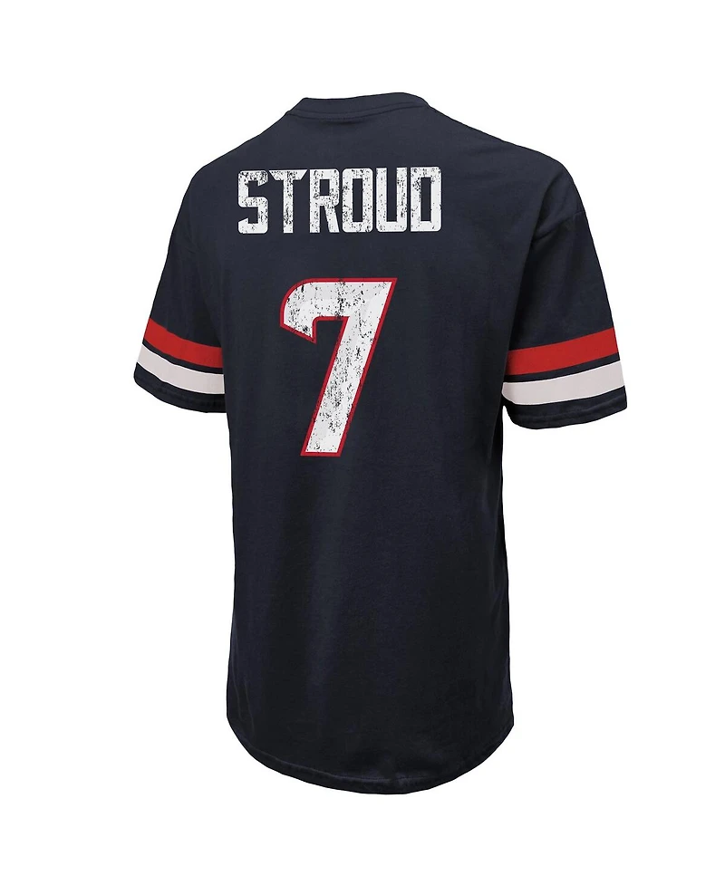 Majestic Threads Men's C.j. Stroud Navy Houston Texans Oversized Name Number T-Shirt