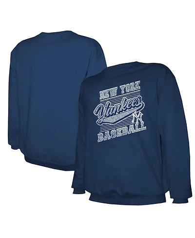 Stitches Men's Navy New York Yankees Pullover Sweatshirt