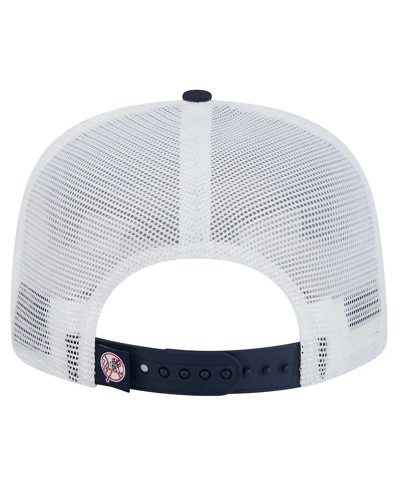 New Era Men's Navy New York Yankees 9FIFTY A-Frame Trucker Snapback Hat