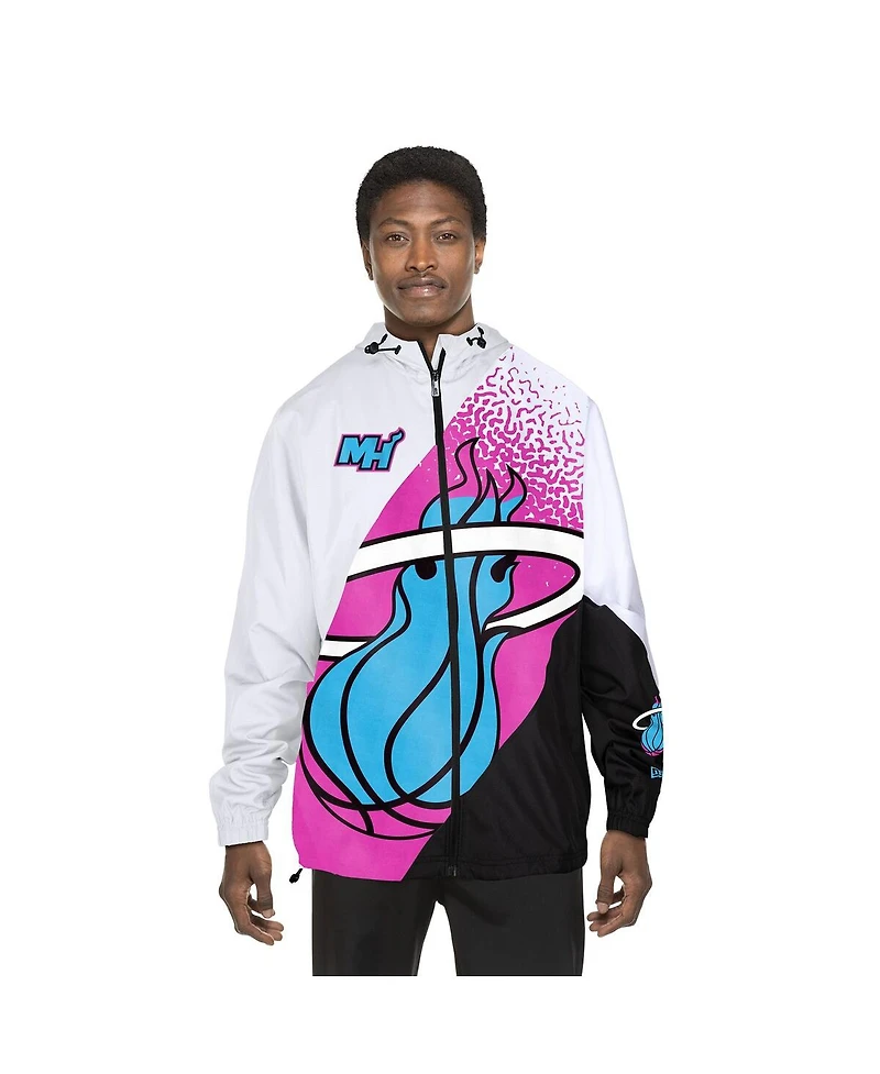 New Era Men's White Miami Heat 2024/25 City Edition Full-Zip Windbreaker Jacket