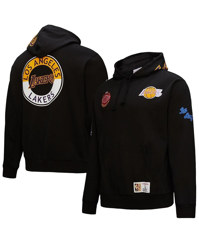 Mitchell & Ness Men's Black Los Angeles Lakers Hardwood Classics Blackout Collection Pullover Hoodie