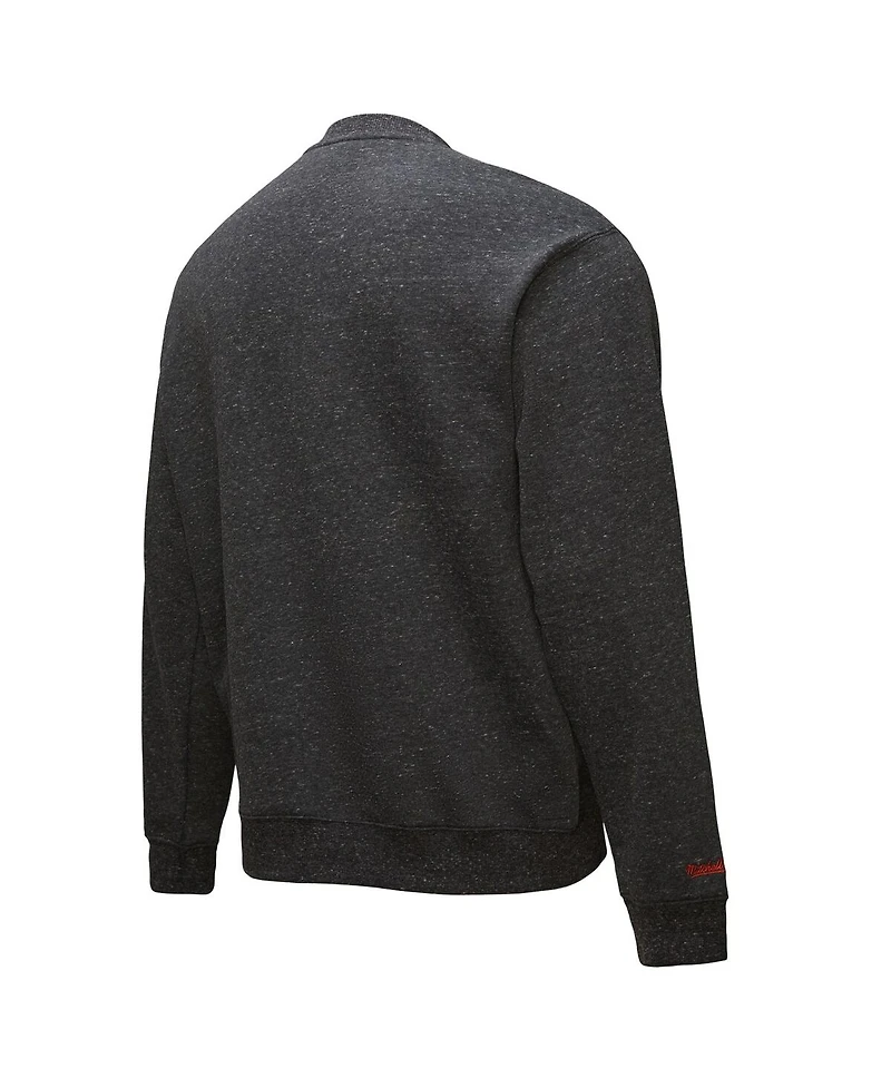 Mitchell & Ness Men's Black New York Knicks Hardwood Classics Blackout Collection Snow Washed Pullover Sweatshirt