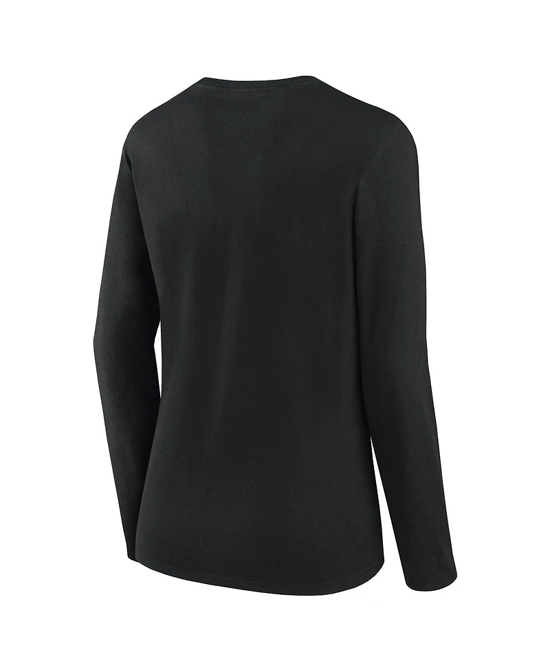 Fanatics Women's Black Pittsburgh Steelers Long Sleeve Scoop Neck T-Shirt