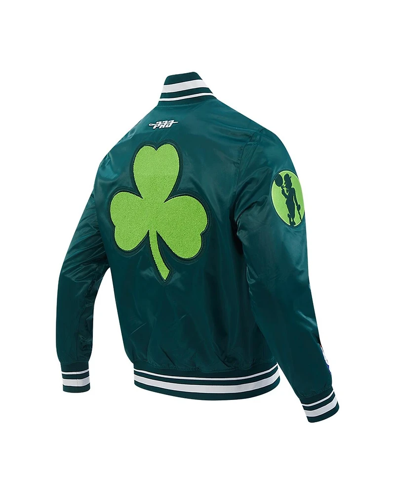 Pro Standard Men's Kelly Green Boston Celtics 2024/25 City Edition Chenille Satin Full-Snap Jacket