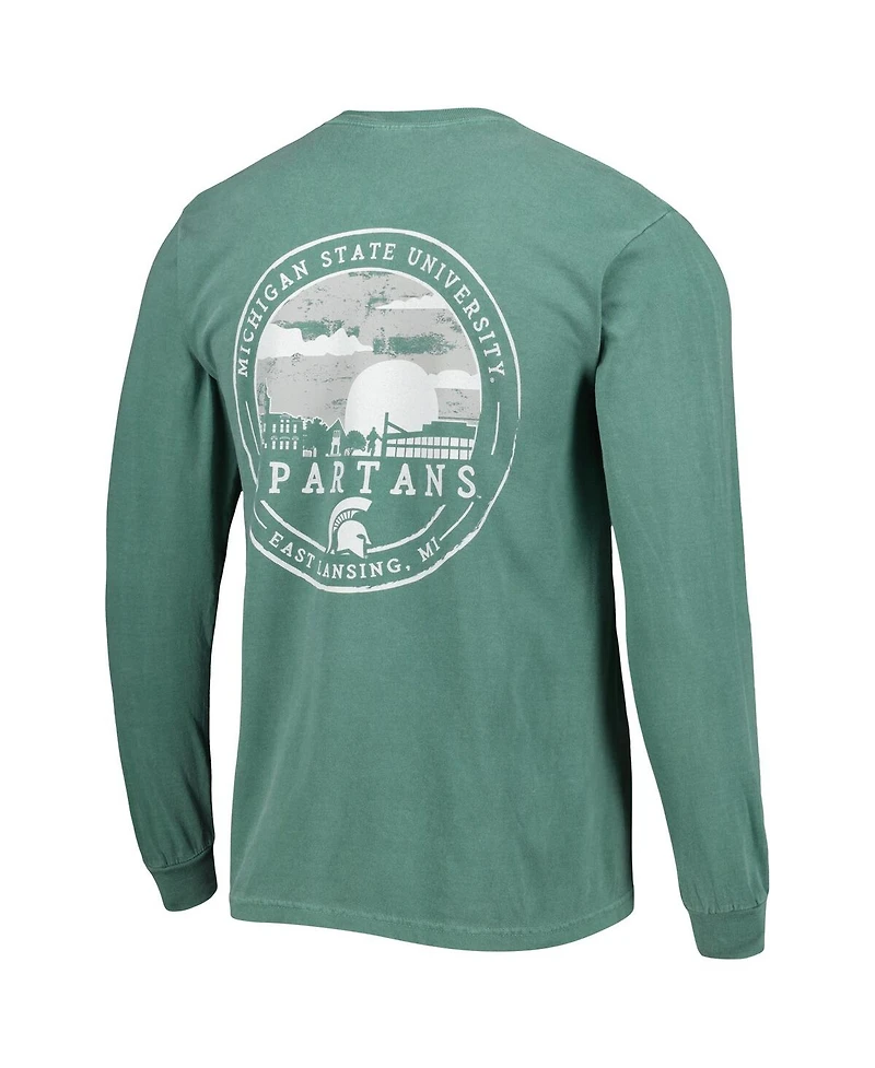 Image One Men's Green Michigan State Spartans Circle Campus Scene Long Sleeve T-Shirt