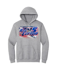 Hendrick Motorsports Team Collection Men's Heather Gray Kyle Larson Cars Pullover Hoodie