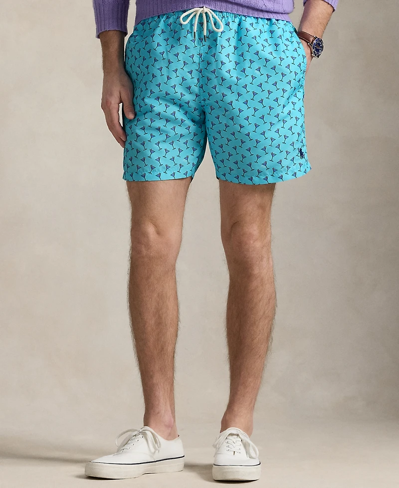 Polo Ralph Lauren Men's 5.75-Inch Traveler Classic Printed Swim Trunks