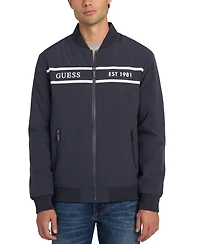 Guess Men's Lightweight Logo Full-Zip Bomber Jacket