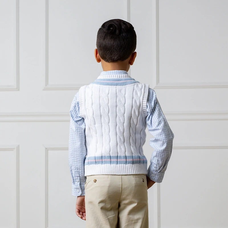 Hope & Henry Boys Organic V-Neck Cricket Sweater Vest