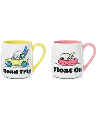 Lenox Peanuts Road Trip & Float On Mugs, Set of 2