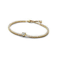 Pandora 14K Gold Plated Sparkling Heart Tennis Bracelet