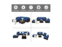 6-Piece Outdoor Patio Sectional Sofa Set with Coffee Table Comfortable and Stylish Seating for Your Garden or Patio