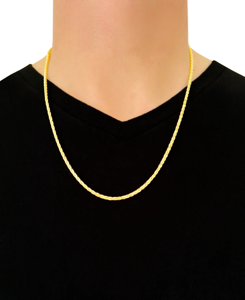 Italian Gold Forza Rope Chain 24" Necklace (2-3/4mm) in 14k Gold