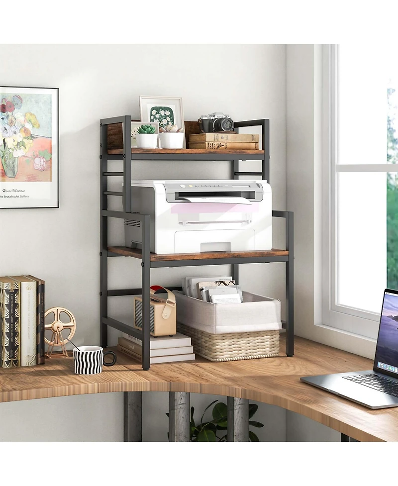 3-Tier Microwave Stand with Storage Shelves Heavy-Duty Metal Frame Rack Organizer