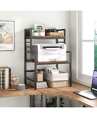 3-Tier Microwave Stand with Storage Shelves Heavy-Duty Metal Frame Rack Organizer