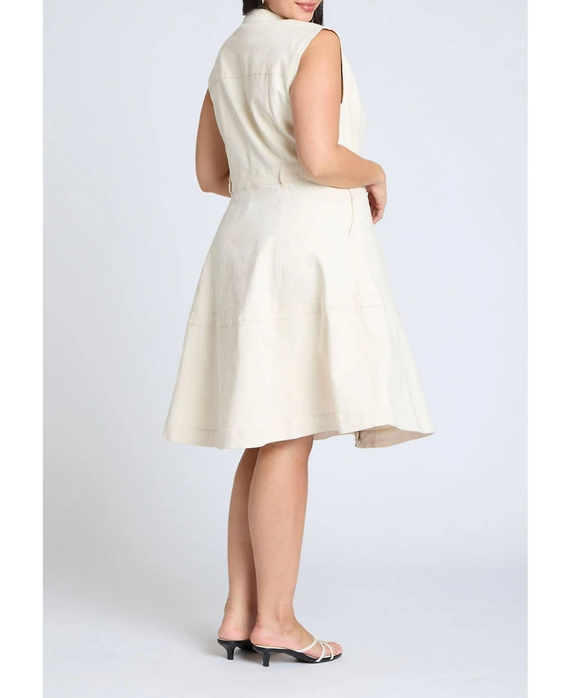 Eloquii Women's Denim Fit & Flare Dress