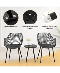 3-Piece Patio Chair Set with Pp Seat and Tabletop Stylish and Durable Outdoor Furniture for Porch or Balcony
