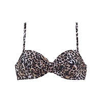Lascana Women's Leopard Cheetah Underwire Bikini Swimsuit Top Bra Sizing
