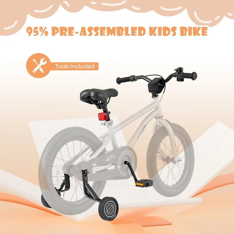 Kids Bike Sport Bicycle for 4-7 Years Old with Adjustable Seat, Reflectors, and Training Wheels for a Safe and Fun Ride