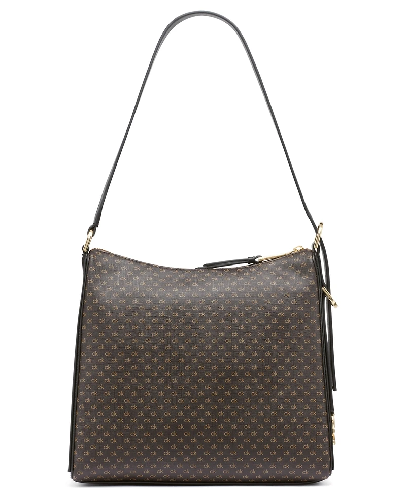 Calvin Klein Mandy Mini Signature Top Zipper Shoulder Bag