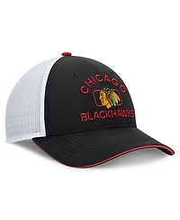 Fanatics Men's /White Chicago Blackhawks Authentic Pro Rink Trucker Hat