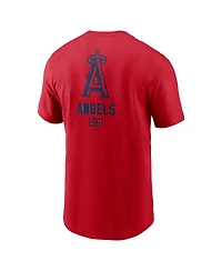 Nike Men's Red Los Angeles Angels Large Logo Back Stack T-Shirt
