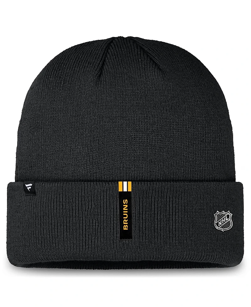 Fanatics Men's Black Boston Bruins Authentic Pro Cuffed Knit Hat