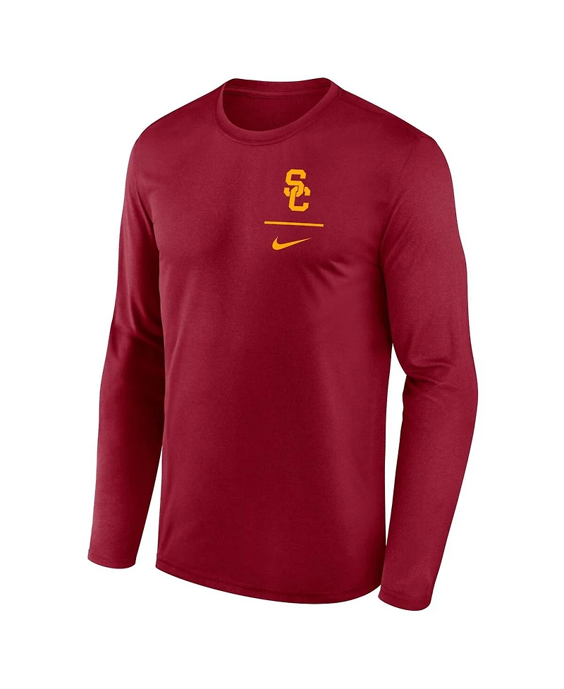 Nike Men's Cardinal Usc Trojans Primary Stack Legend Long Sleeve T-Shirt