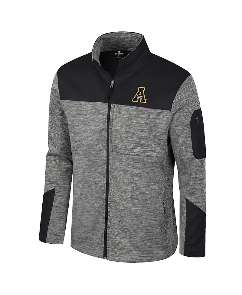 Colosseum Men's Gray/Black Appalachian State Mountaineers Guard Full-Zip Jacket