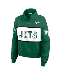 Wear by Erin Andrews Women's Green New York Jets Quarter-Zip Jacket